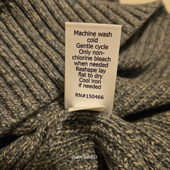 Market & Spruce Sharon Cowl Neck Waffle Stitch Sweater Dark Grey Women's XXL - Picture 10 of 10